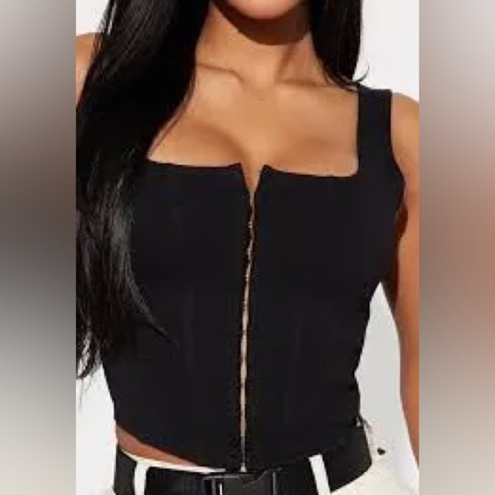 PrettyLittleThing Black Corset Top